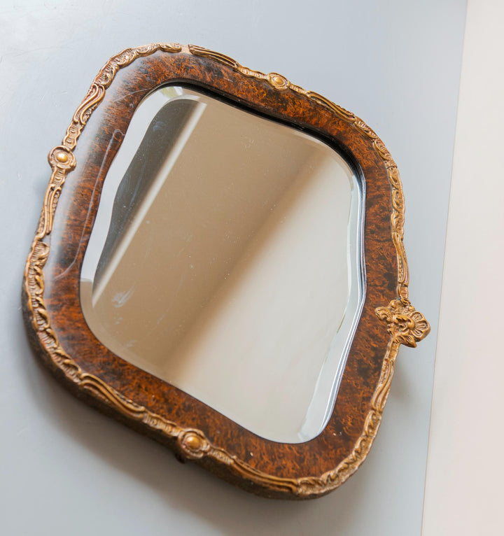 Vintage Faux Tortoiseshell Wall Mirror - French Louis XV Style