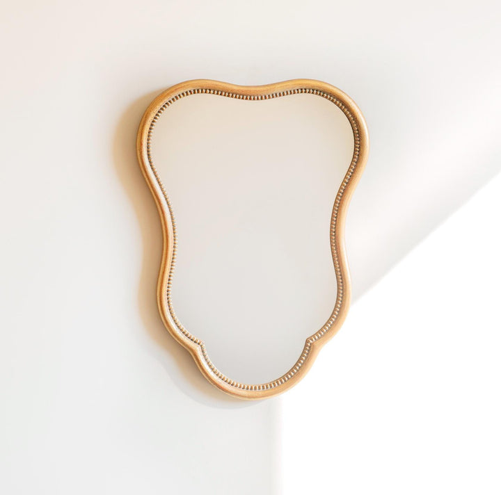Vintage French Scalloped Gold Wall Mirror