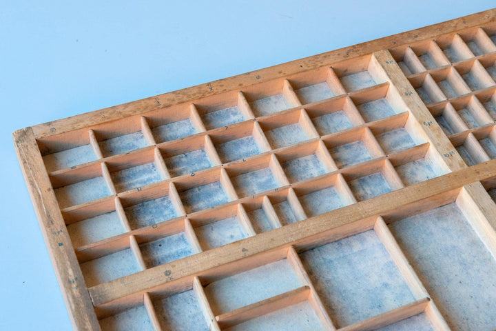 Vintage Printers Tray - Dutch Wooden Letterpress Drawer