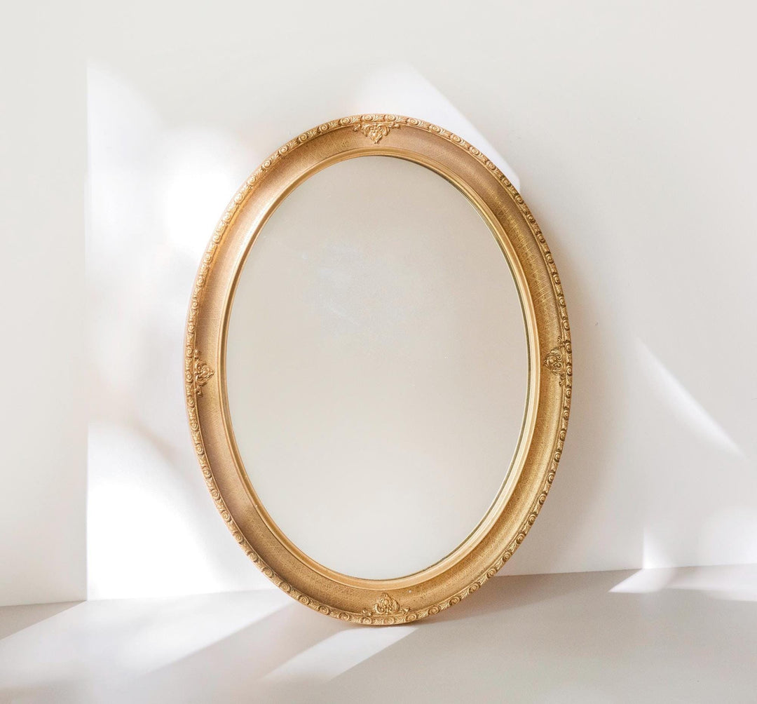 Vintage Dutch Oval Gold Mirror – 1960s