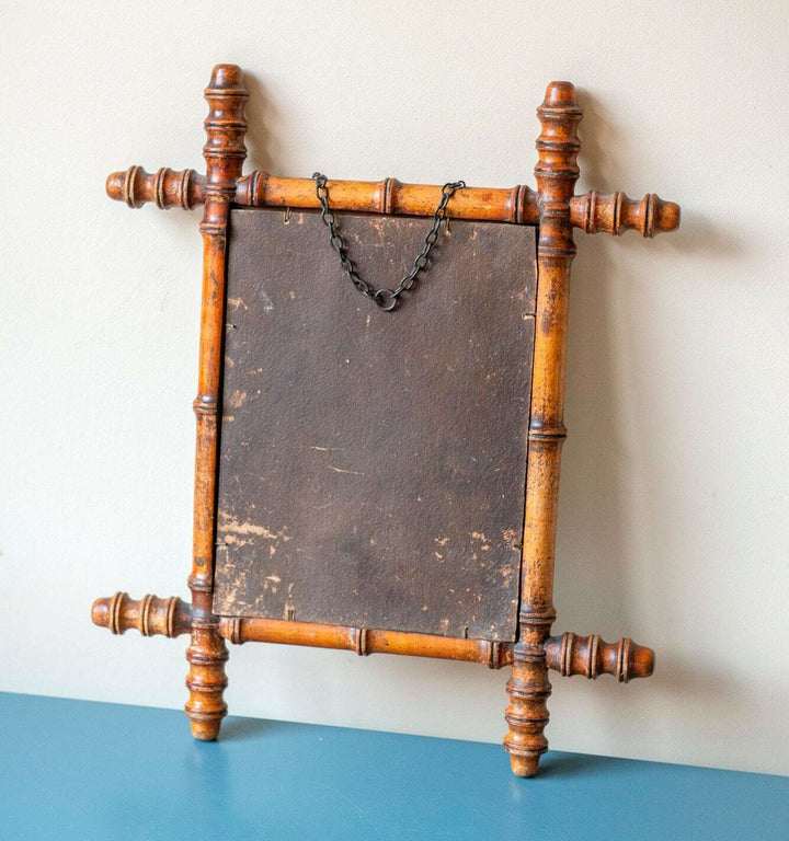 French Faux Bamboo Mirror With Hanging Chain, 1900s