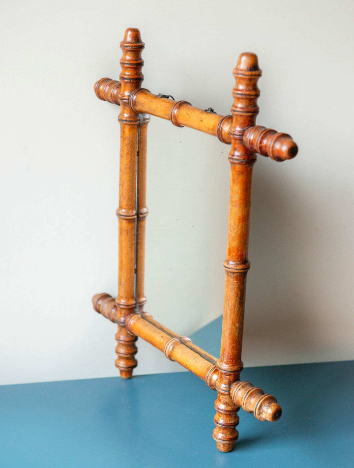 French Faux Bamboo Mirror With Hanging Chain, 1900s