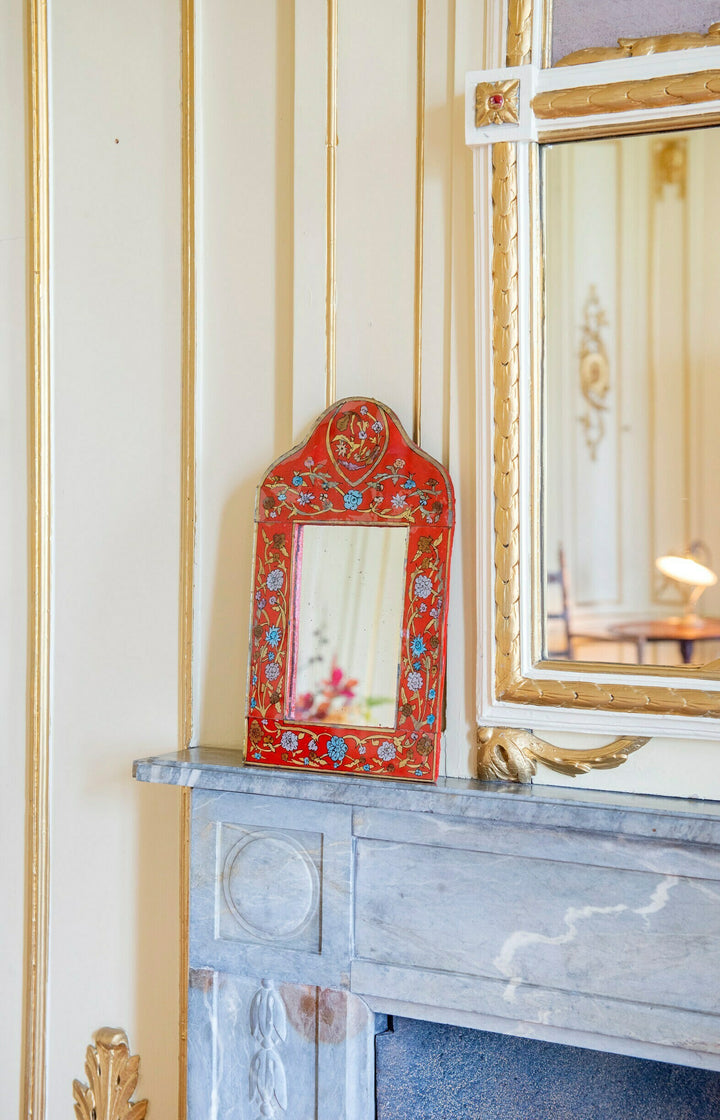 Peruvian Arch Mirror With Reverse Painted Glass