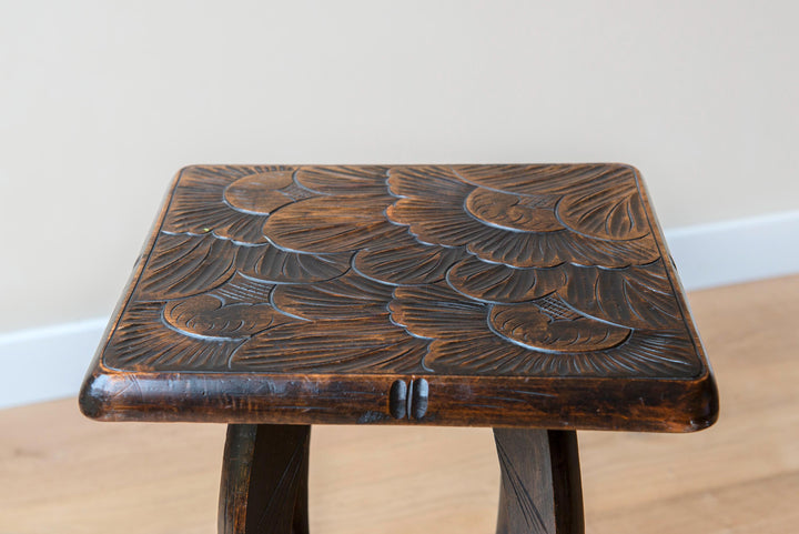 Antique Japanese Hand Carved Side Table - Liberty & Co