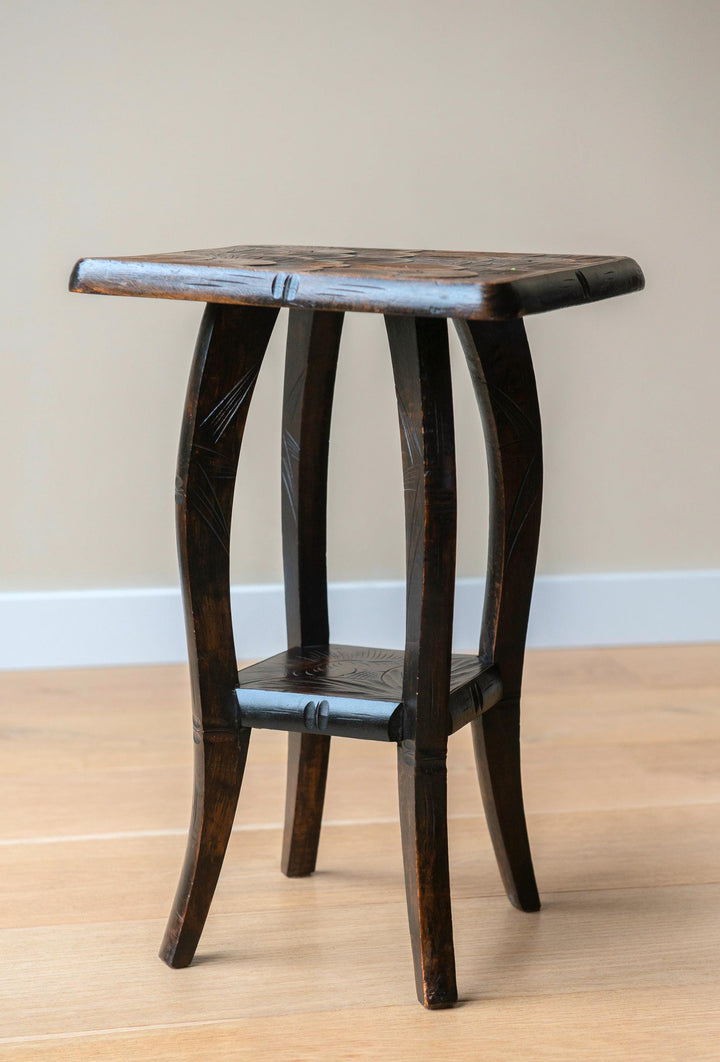 Antique Japanese Hand Carved Side Table - Liberty & Co