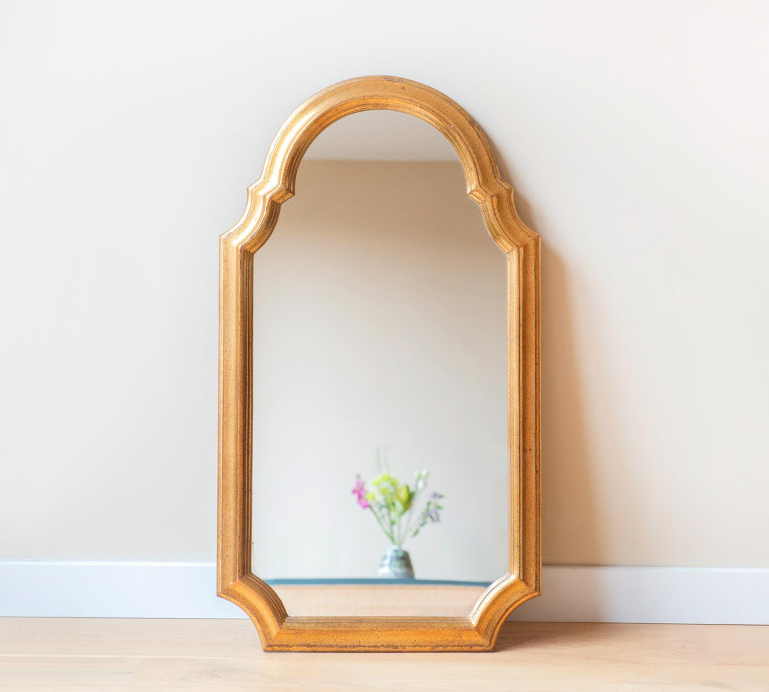 Large Belgian Mirror, Scalloped Golden Frame - Deknudt