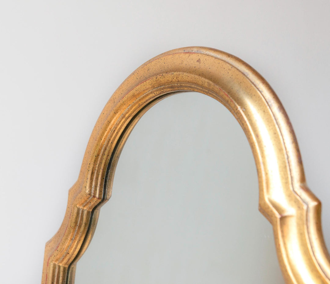 Large Belgian Mirror, Scalloped Golden Frame - Deknudt