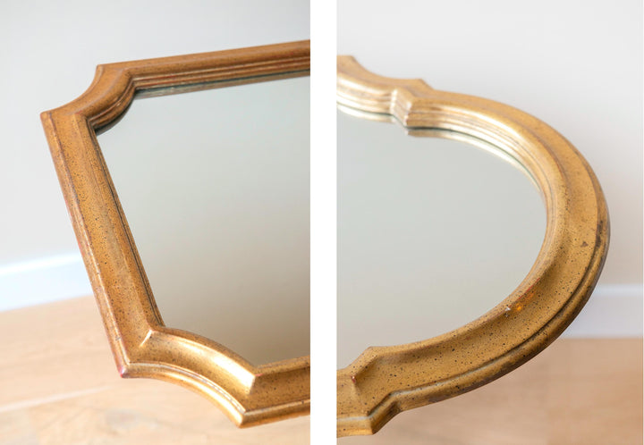 Large Belgian Mirror, Scalloped Golden Frame - Deknudt