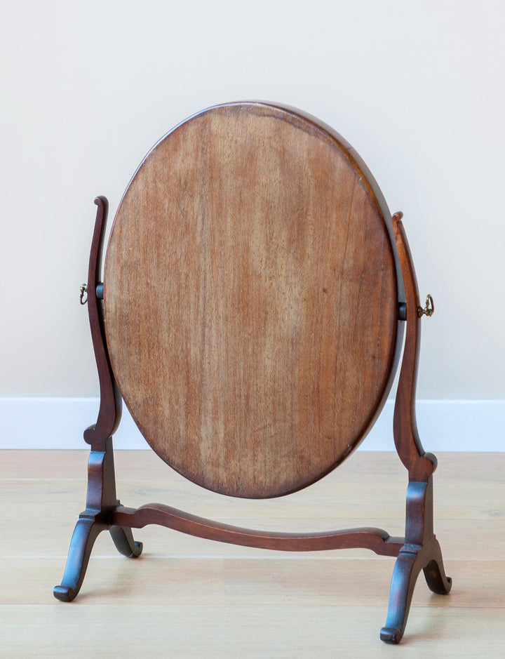 Antique English Table Mirror - Mahogany Wood