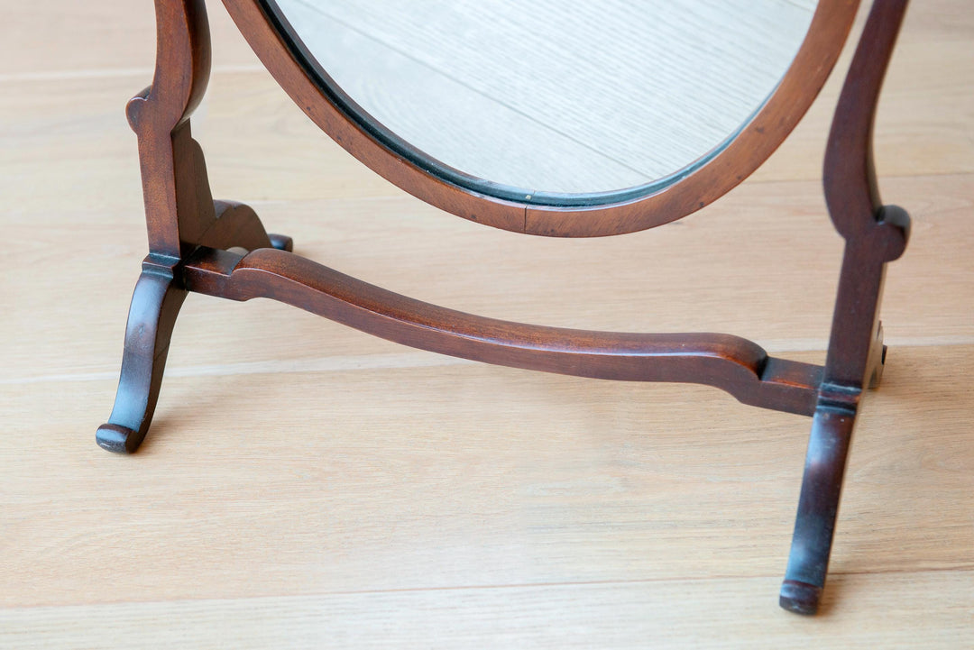 Antique English Table Mirror - Mahogany Wood