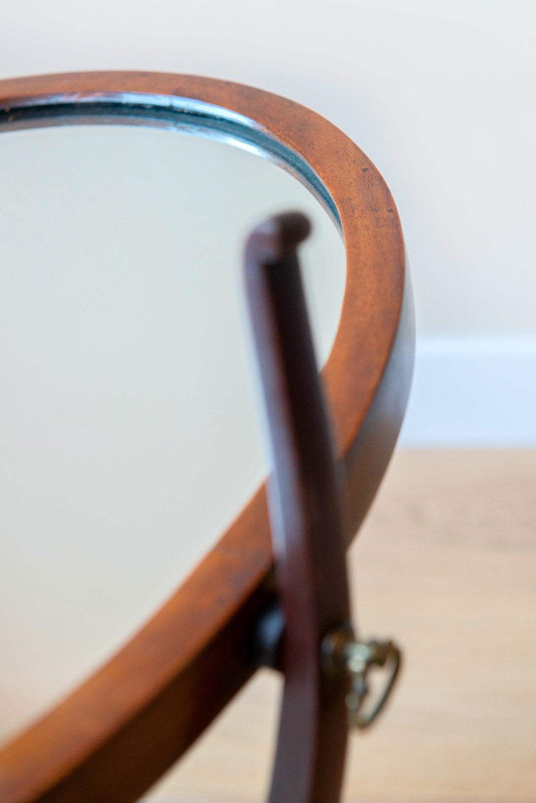 Antique English Table Mirror - Mahogany Wood