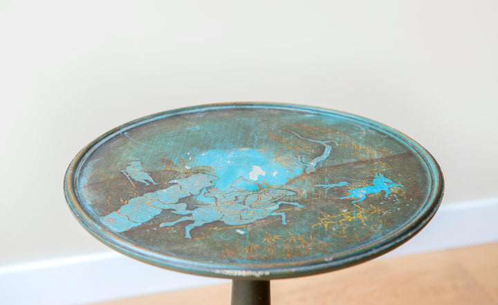 Antique Blue Chinoiserie Wine Table, 19th Century
