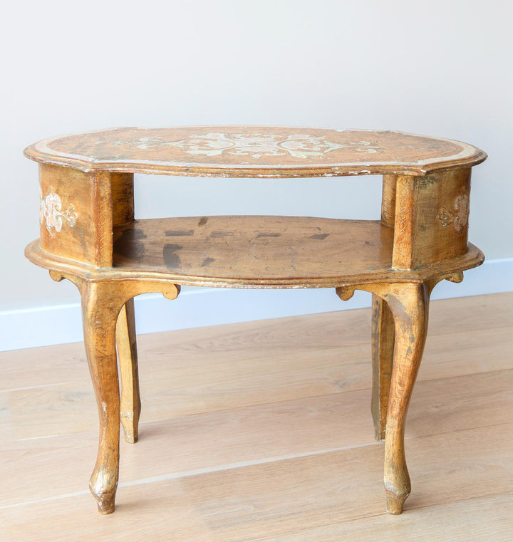 Italian Florentine Oval Coffee Table, Giltwood
