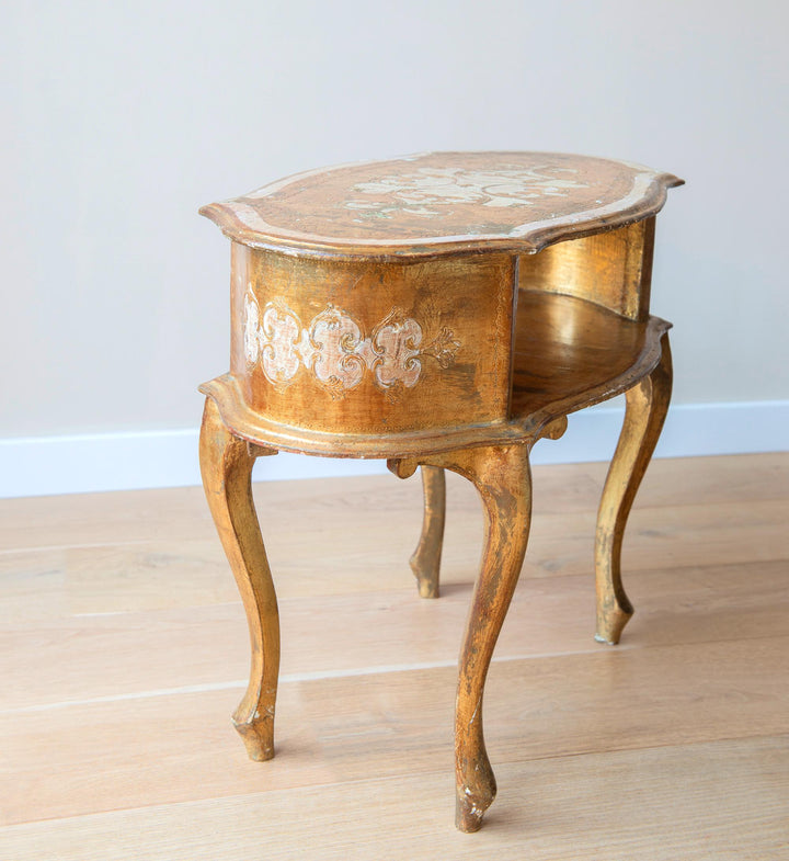 Italian Florentine Oval Coffee Table, Giltwood