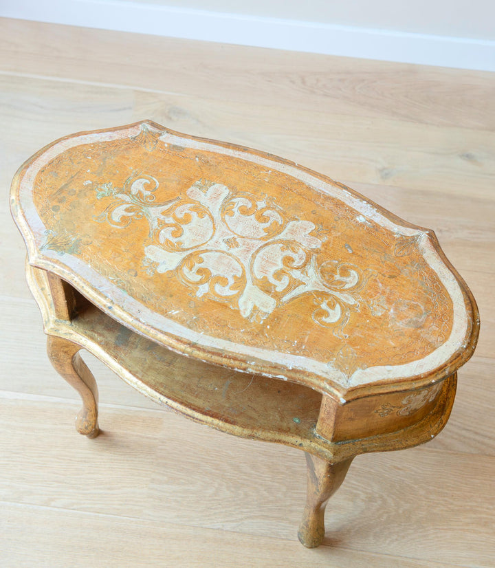 Italian Florentine Oval Coffee Table, Giltwood