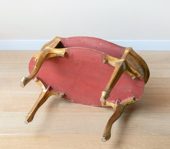 Italian Florentine Oval Coffee Table, Giltwood