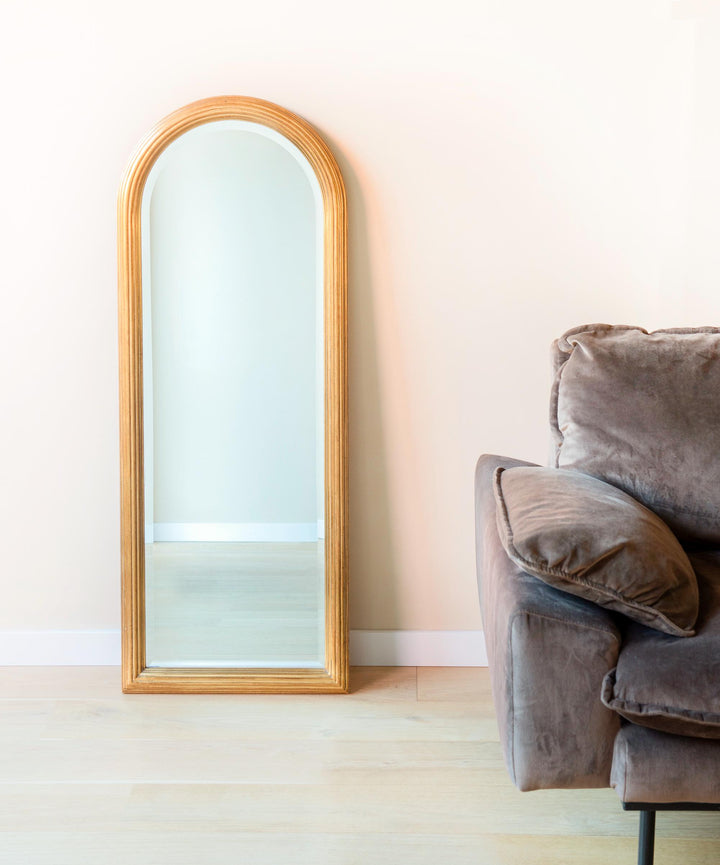 Tall Hollywood Regency Golden Arch Mirror, Deknudt