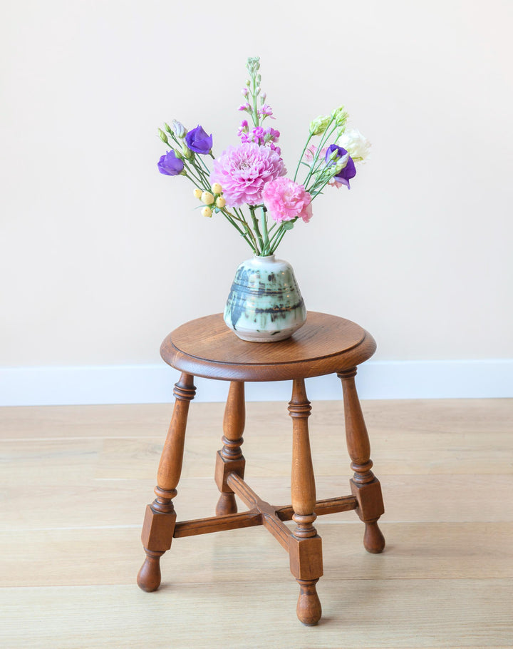 Antique French Farmers Stool, Oak Wood