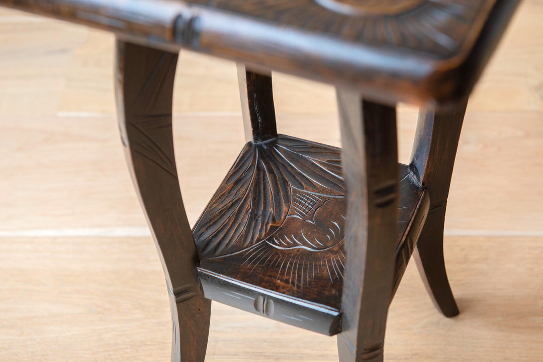 Antique Japanese Hand Carved Side Table - Liberty & Co
