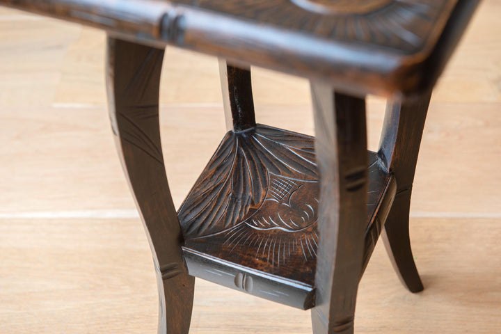 Antique Japanese Hand Carved Side Table - Liberty & Co