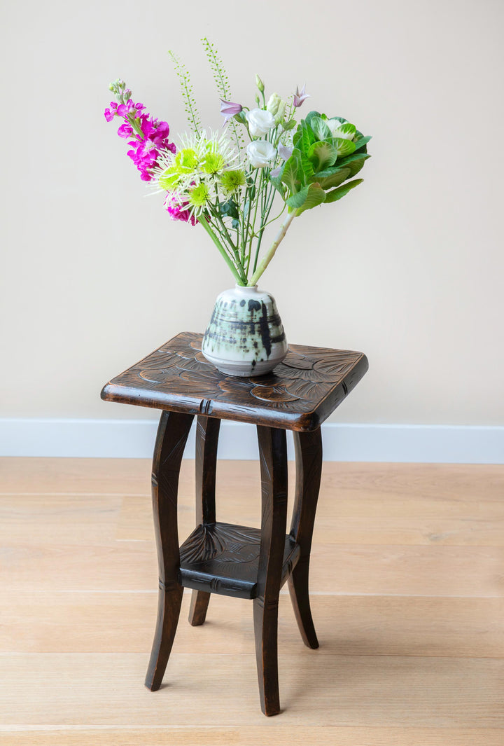 Antique Japanese Hand Carved Side Table - Liberty & Co