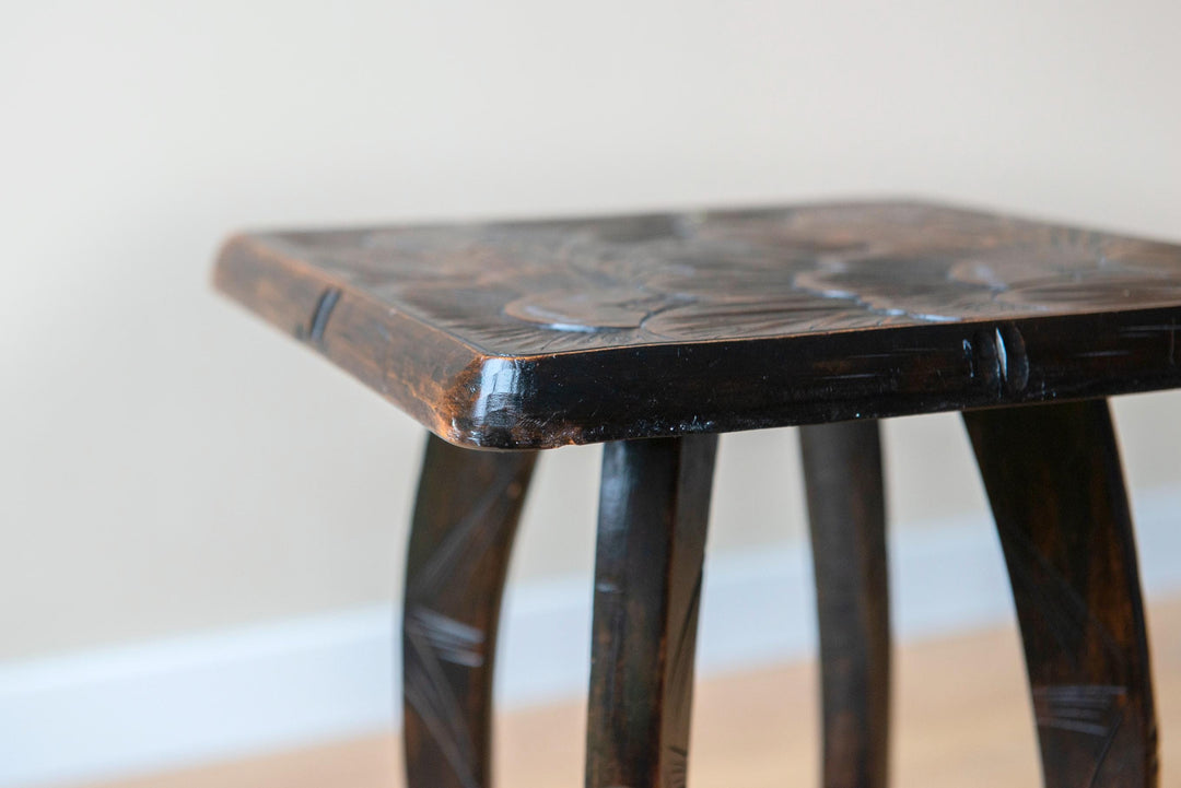 Antique Japanese Hand Carved Side Table - Liberty & Co
