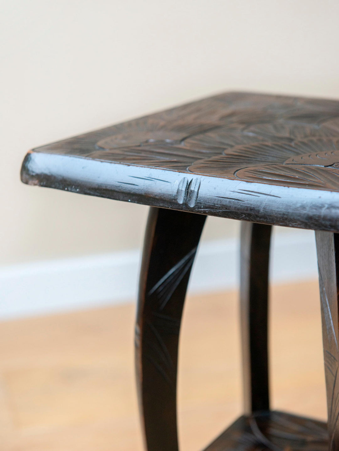 Antique Japanese Hand Carved Side Table - Liberty & Co