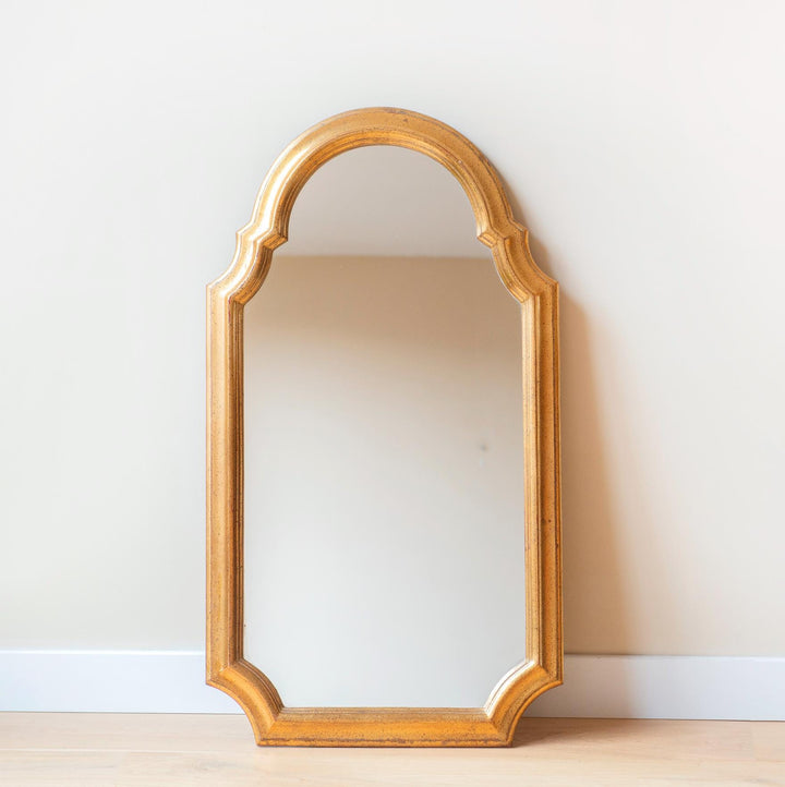 Large Belgian Mirror, Scalloped Golden Frame - Deknudt