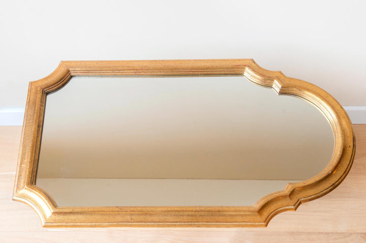 Large Belgian Mirror, Scalloped Golden Frame - Deknudt