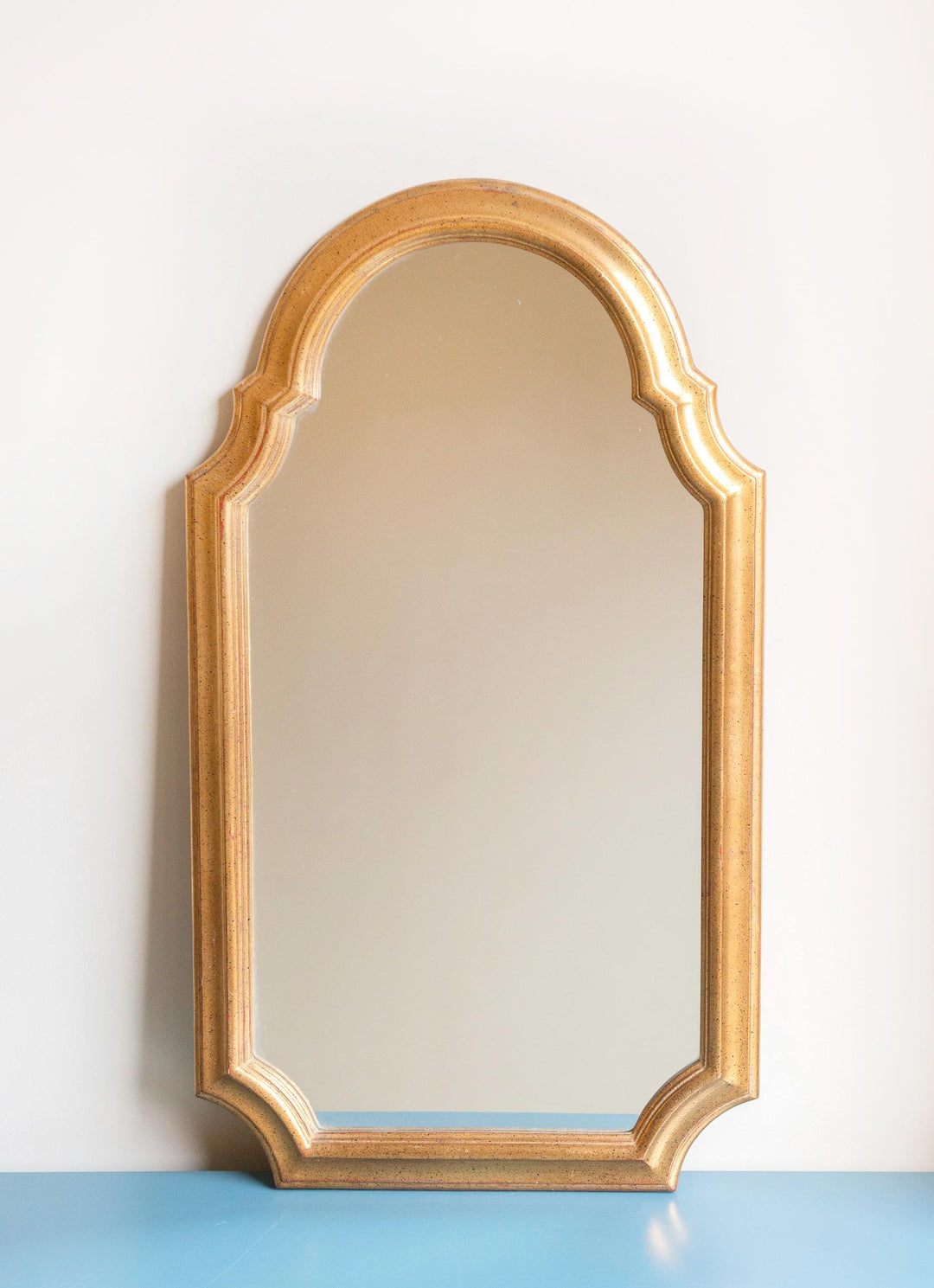 Large Belgian Mirror, Scalloped Golden Frame - Deknudt
