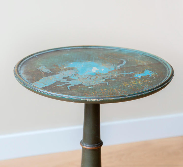 Antique Blue Chinoiserie Wine Table, 19th Century