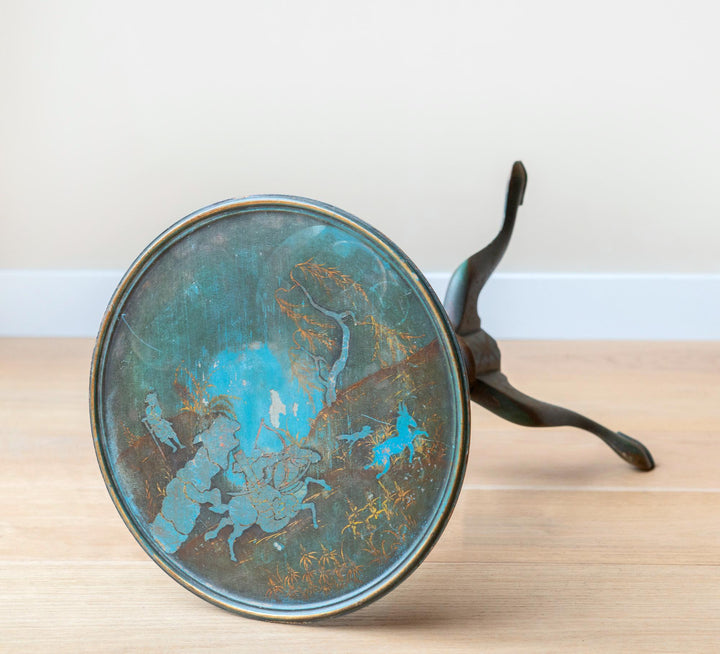 Antique Blue Chinoiserie Wine Table, 19th Century