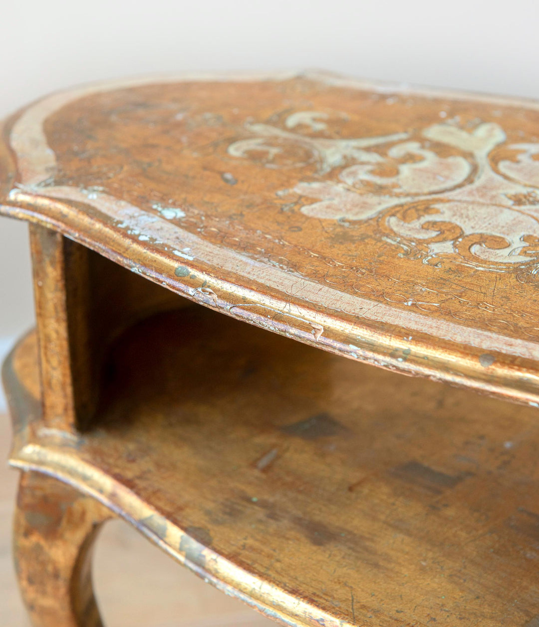 Italian Florentine Oval Coffee Table, Giltwood