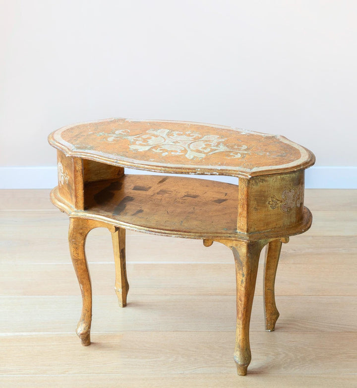 Italian Florentine Oval Coffee Table, Giltwood