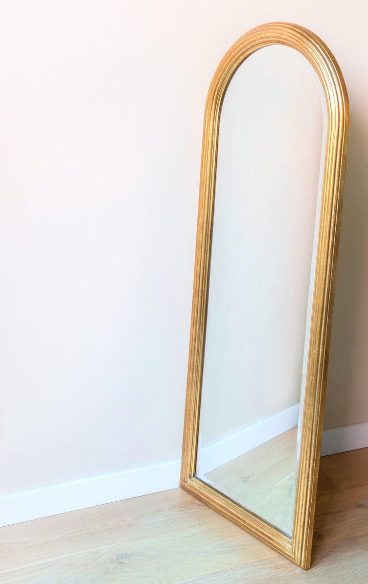 Tall Hollywood Regency Golden Arch Mirror, Deknudt