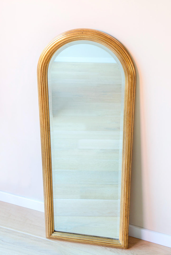 Tall Hollywood Regency Golden Arch Mirror, Deknudt