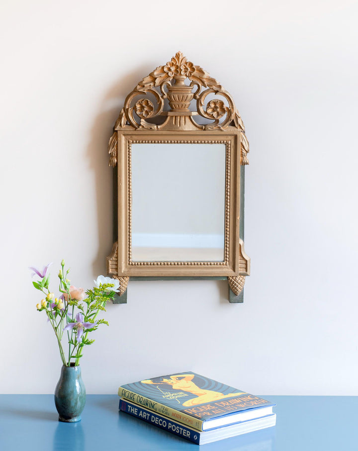 Antique Gold French Bridal Mirror, 19th Century