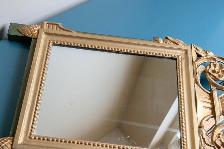 Antique Gold French Bridal Mirror, 19th Century
