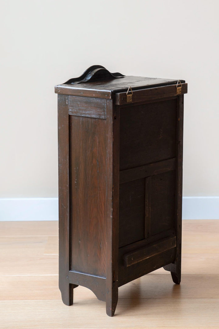 Apothecary Cabinet With Mirror, Dark Brown Lacquered Wood