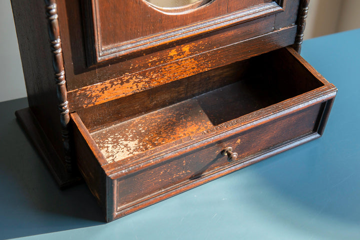 Antique Apothecary Cabinet With Oval Mirror, 1920s Design