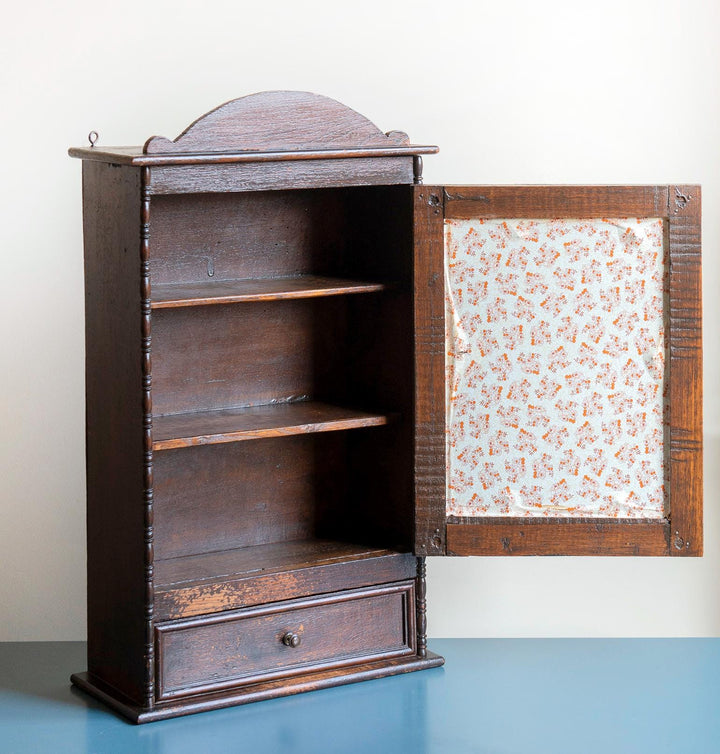 Antique Apothecary Cabinet With Oval Mirror, 1920s Design