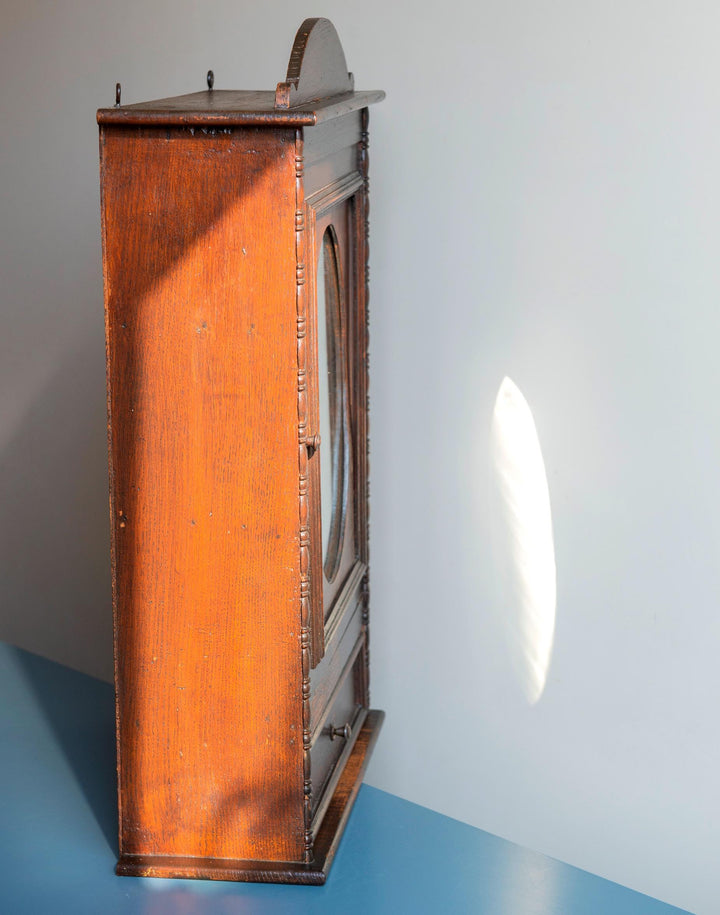 Antique Apothecary Cabinet With Oval Mirror, 1920s Design