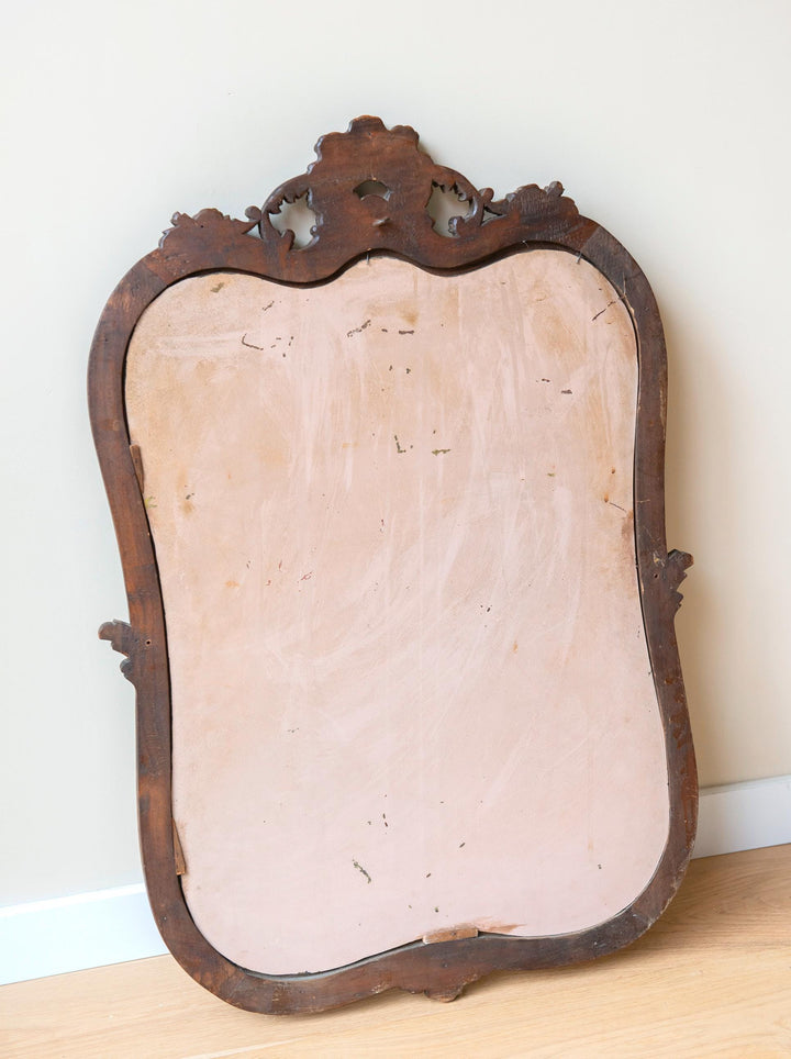 Large Antique Hand Carved Mirror, Victorian Style