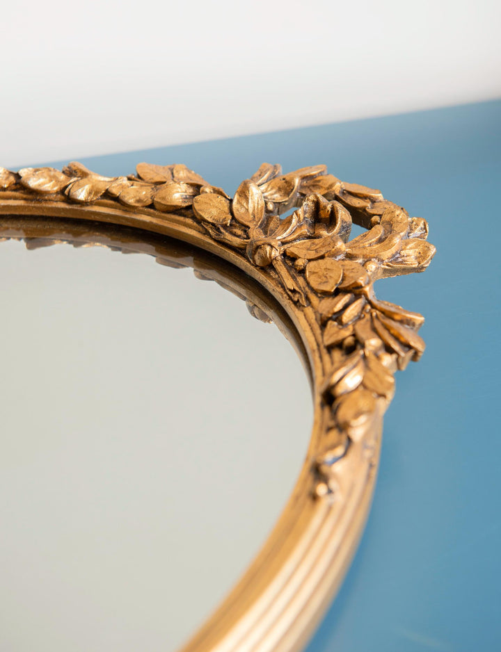 Vintage Oval Gold Mirror - Acanthus Leaves Frame