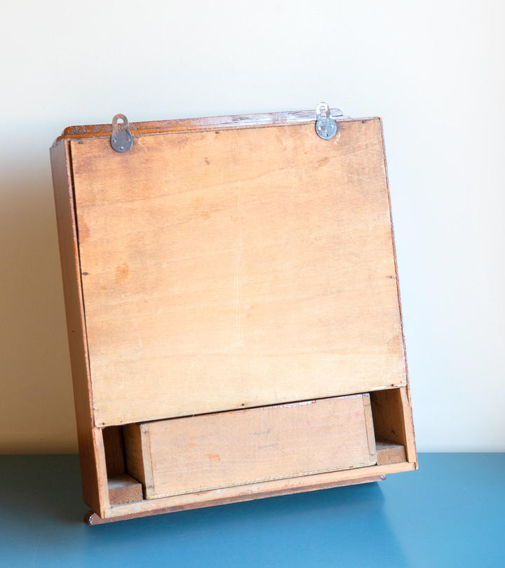 Antique Wall Cabinet With Octagonal Mirror, 1930s