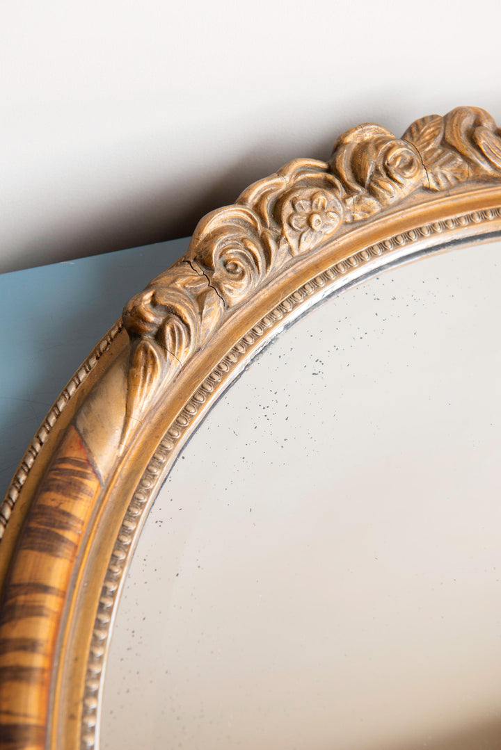 Large Antique Mirror With Beveled Glass - Gold Ornate Frame