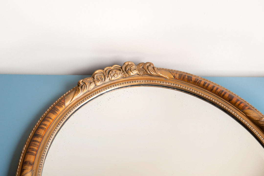 Large Antique Mirror With Beveled Glass - Gold Ornate Frame