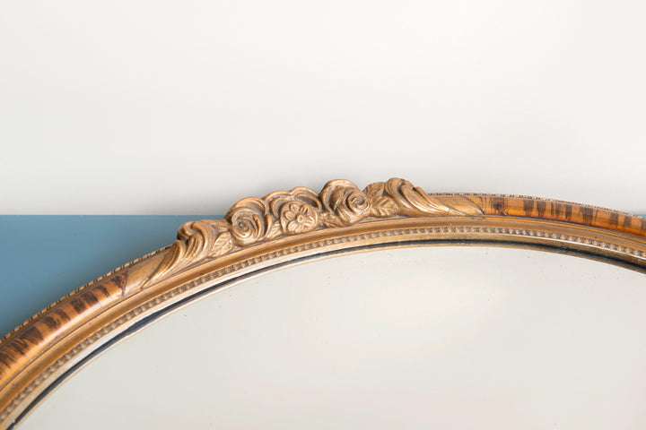 Large Antique Mirror With Beveled Glass - Gold Ornate Frame