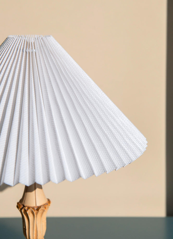 Italian Florentine Table Lamp With Pleated Shade
