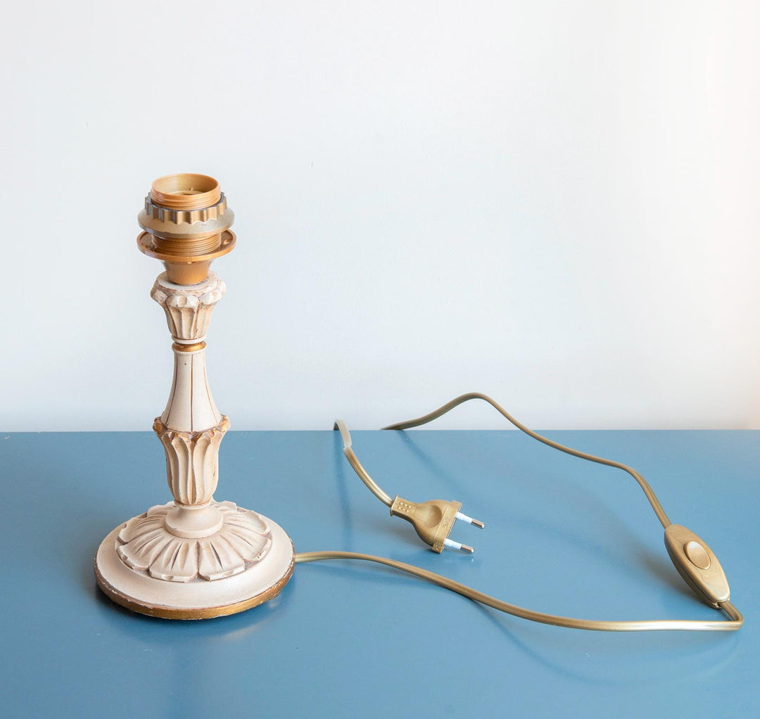 Italian Florentine Table Lamp With Pleated Shade